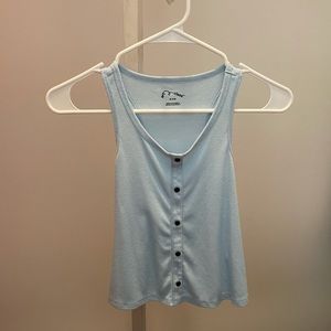 Light blue button up tank